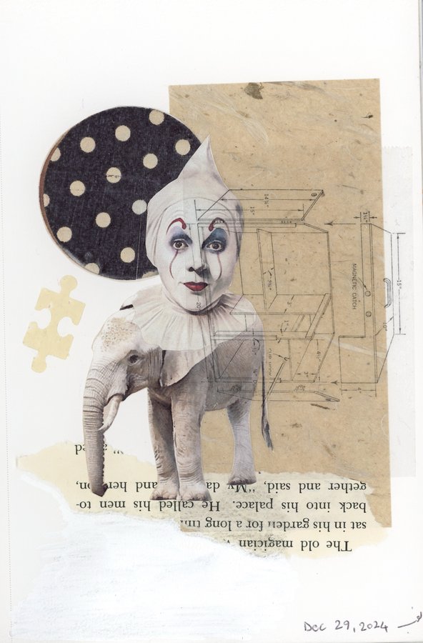 Clown City collage by Narges Valibeigi