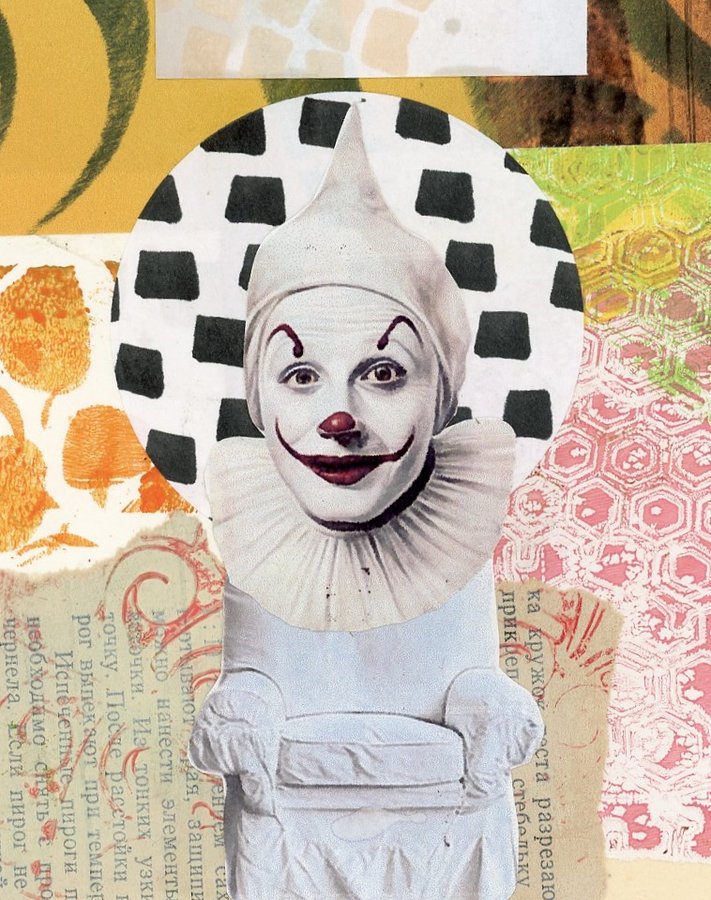 Clown City collage by Narges Valibeigi